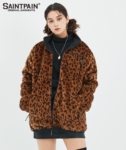 【SAINTPAIN】SP OG LOGO REVERSIBLE FLEECE JACKET-LEOPARD