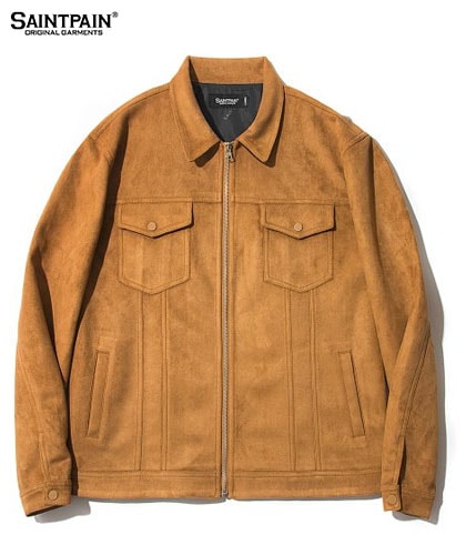 【SAINTPAIN】SP SUEDE ZIP TRUCKER JACKET-BROWN