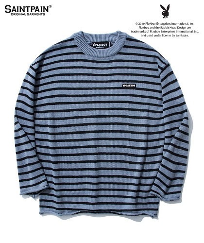 【SAINTPAIN】PBXSP STRIPE KNIT-BLUE