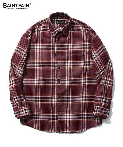 【SAINTPAIN】SP FLANNEL CHECK SHIRTS-RED