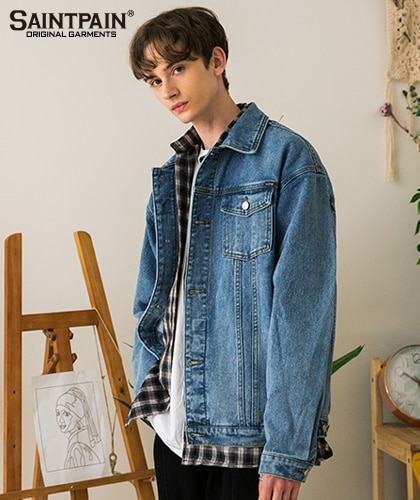 【SAINTPAIN】SP DENIM WASHING TRUCKER JACKET-BLUE