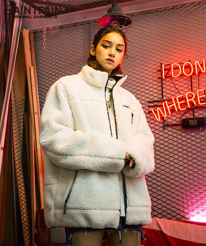 【SAINTPAIN】SP OG LOGO REVERSIBLE FLEECE JACKET-WHITE