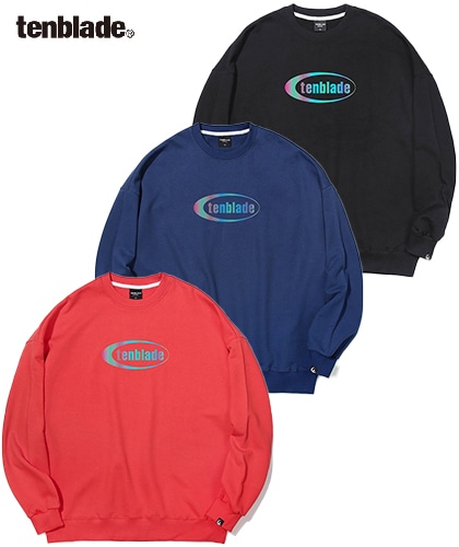 【TENBLADE】reflective oval logo sweat shirt