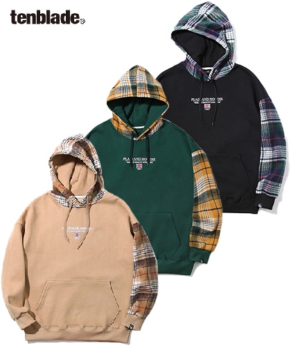 【TENBLADE】Pearsie plaid hoodie