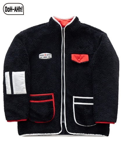 【OoH-AHh!】UNI BOA FUR ZIP UP-NAVY