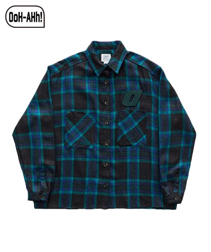 【OoH-AHh!】A CHECK SHIRT-GREEN MIX