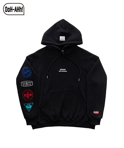 【OoH-AHh!】STAMP HOODIE-BLACK