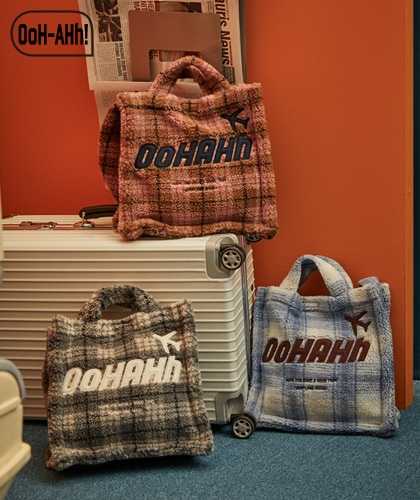 【OoH-AHh!】CHECK BOA FUR BAG