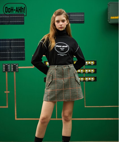 【OoH-AHh!】TTAPE DENIM SKIRT