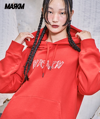 【MARKM】Lightning Logo Hoody - RED
