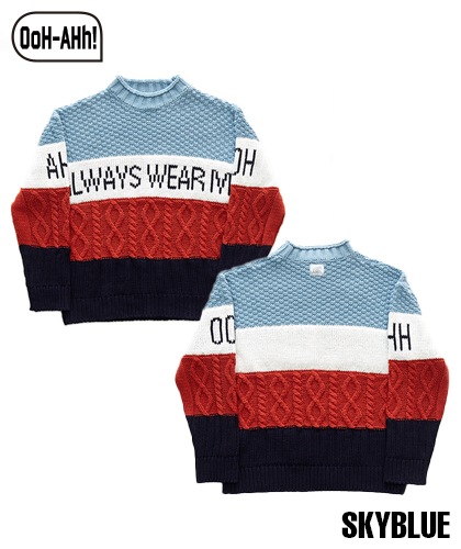 【OoH-AHh!】3 BLOCK KNIT