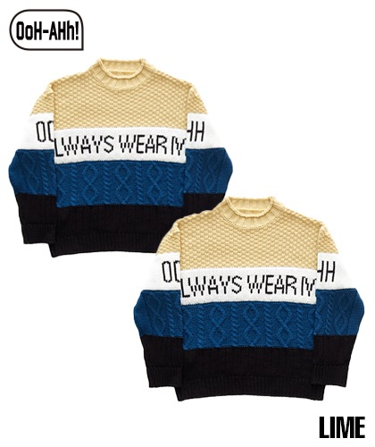 【OoH-AHh!】3 BLOCK KNIT