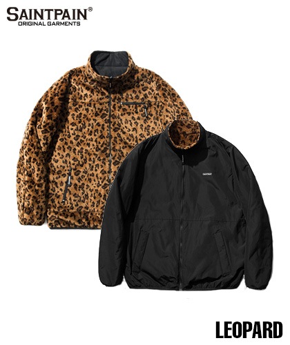 【SAINTPAIN】SP OG LOGO REVERSIBLE FLEECE JACKET-LEOPARD