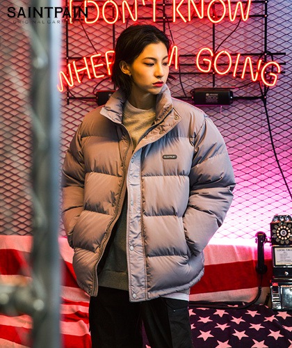 【SAINTPAIN】SP SAINT LOGO DUCK DOWN PADDING-GRAY