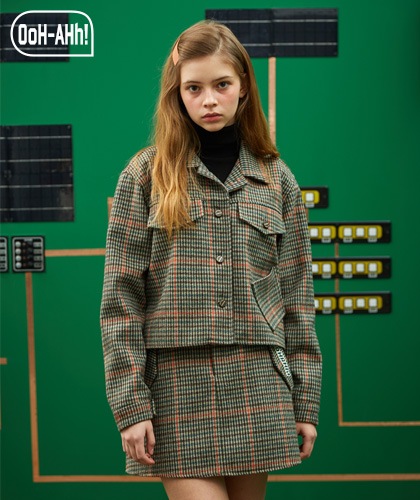 【OoH-AHh!】CHECK CROP JACKET