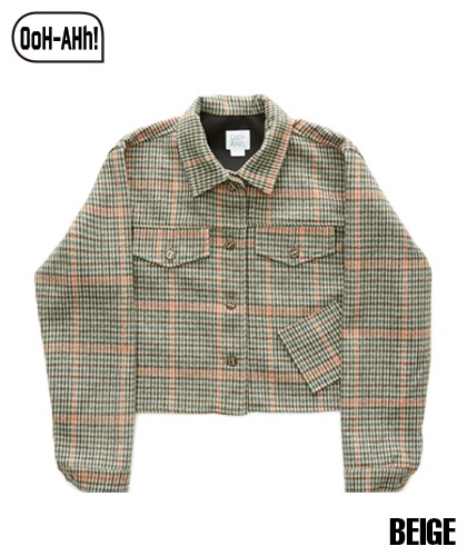 【OoH-AHh!】CHECK CROP JACKET