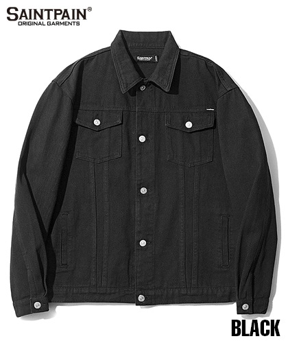 【SAINTPAIN】SP COTTON WASHING TRUCKER JACKET-BLACK