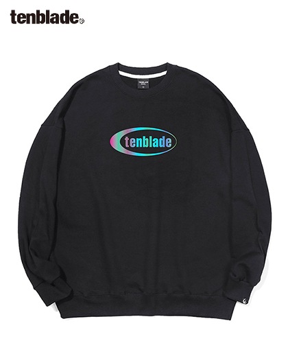 【TENBLADE】reflective oval logo sweat shirt