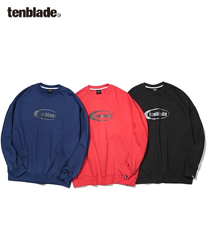 【TENBLADE】reflective oval logo sweat shirt