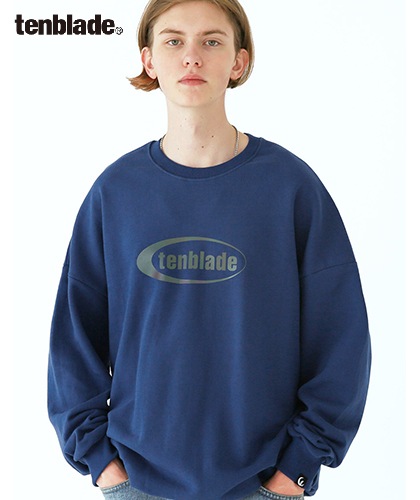 【TENBLADE】reflective oval logo sweat shirt