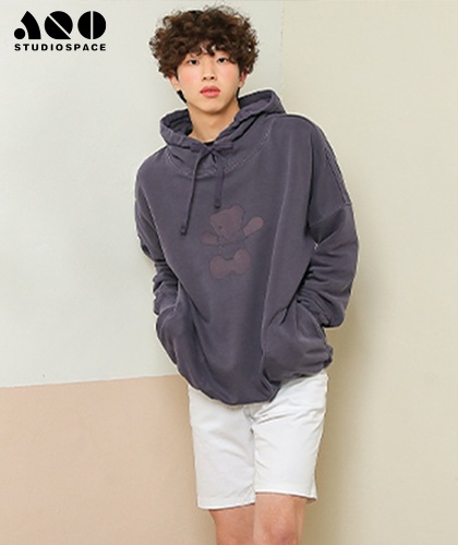 【AQOstudiospace】AQO PIGMENT TEDDY HOODIE