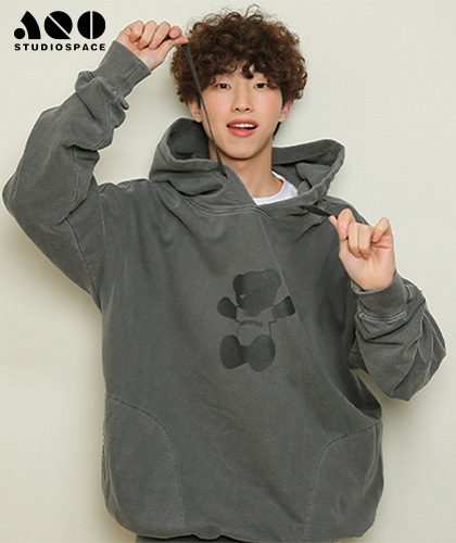【AQOstudiospace】AQO PIGMENT TEDDY HOODIE