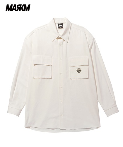 【MARKM】Oversize string Shirts - WHITE