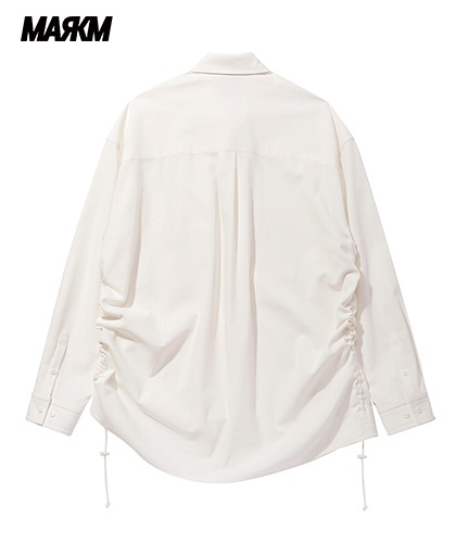 【MARKM】Oversize string Shirts - WHITE