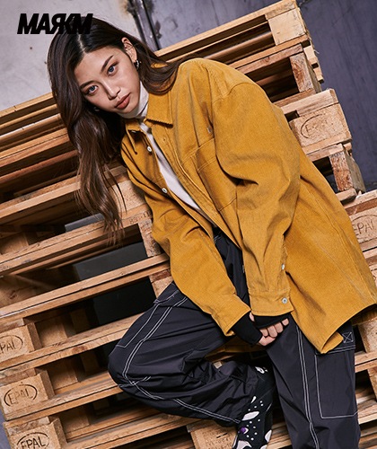 【MARKM】Oversize corduroy shirt - YELLOW