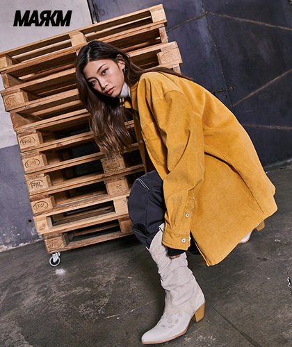 【MARKM】Oversize corduroy shirt - YELLOW
