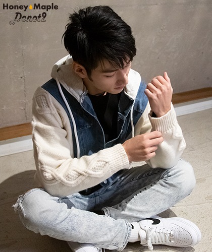 【Donot2 HoneyMaple】Switching hood Jacket/スイッチングフードジャケット アイボリー