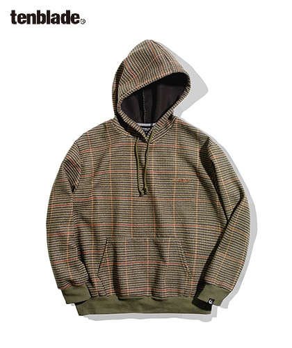 【TENBLADE】Line check hoodie