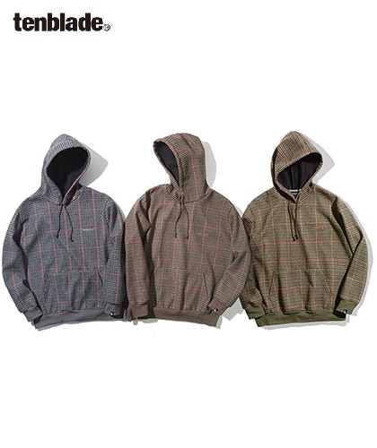 【TENBLADE】Line check hoodie