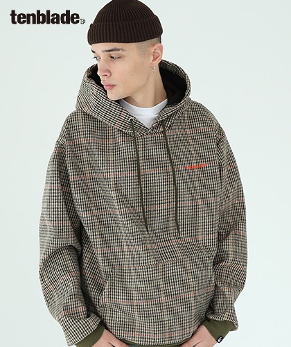 【TENBLADE】Line check hoodie