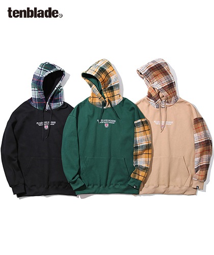 【TENBLADE】Pearsie plaid hoodie