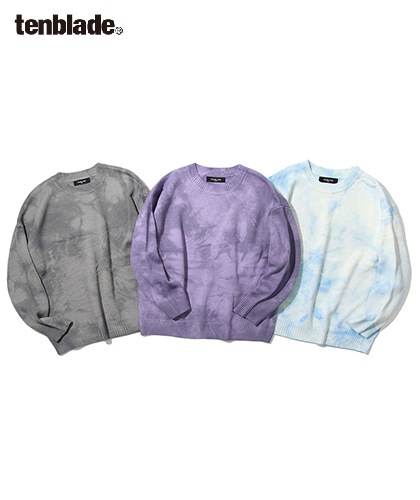 【TENBLADE】Loose fit tie-dye knit