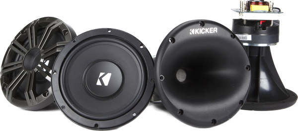 kicker KXMA400.4 KMS674C スピーカーアンプセット 外向き