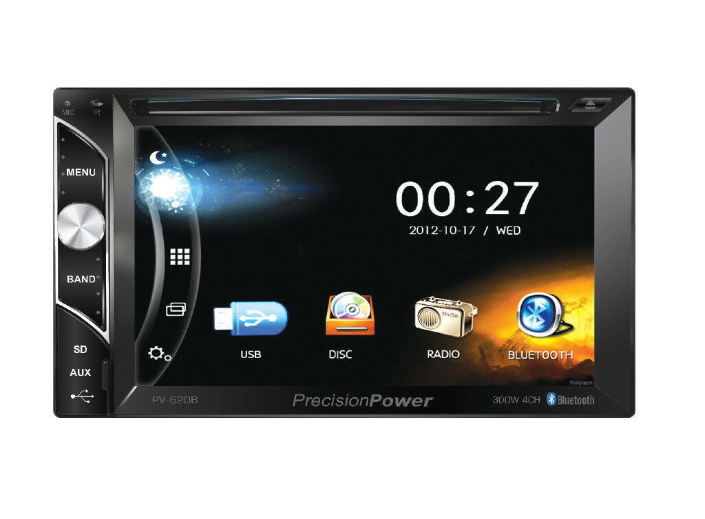 Precision Power 1-din DVD/CD/mp3?/AM/FM液晶ディスプレイ付き受信機/Bluetooth/MobileLink PVI.171HB qqffhab Precision Power PV343B 3.4 in. Single Din DVD Receiver with
