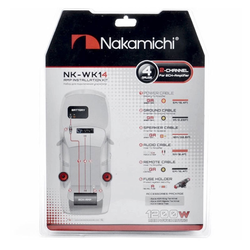 NK-WK14 4ゲージ (4GA) 2ch アンプ配線キット ナカミチ Nakamichi