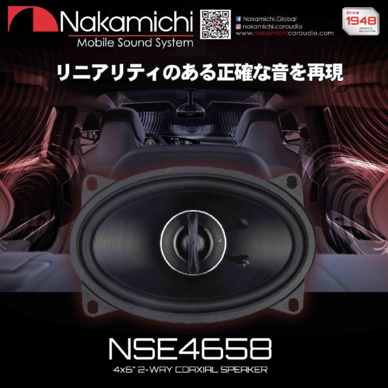 NSE4658 9.8��15.3cm (4x6�����) �ʱ߷� 2-Way���ԡ����� Max.150W NSE���꡼�� �ʥ��ߥ� Nakamichi