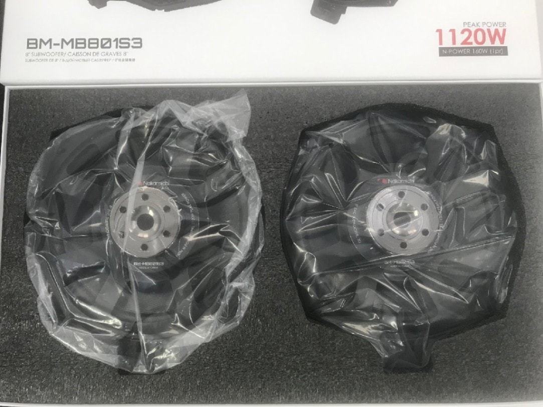 BM-MB801S3 BMW,MINI専用 超薄型 20cm (8インチ) サブウーハー ペア (2