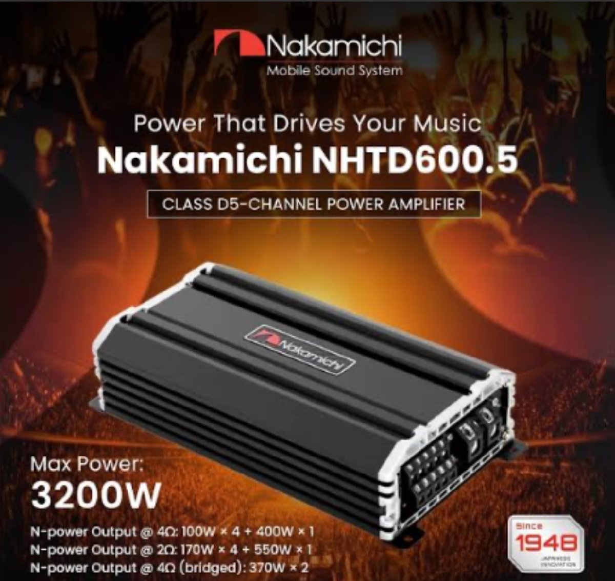 NHTD600.5 NHTDシリーズ 5ch パワーアンプ○超小型○Class D Max.3200W