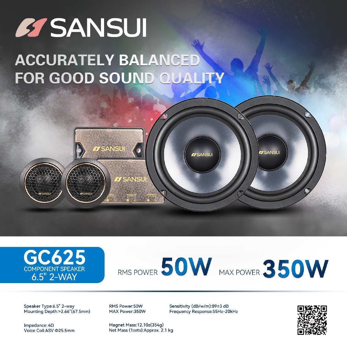 GC625 GC���꡼�� 16.5cm��6.5�������Max.350W ���󥹥� SANSUI