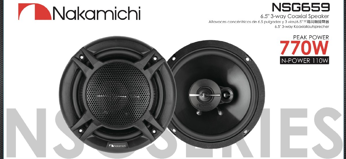 NSG659 16.5cm��6.5�������Max.770W NSG���꡼�� 3-Way���ԡ����� �ʥ��ߥ� Nakamichi