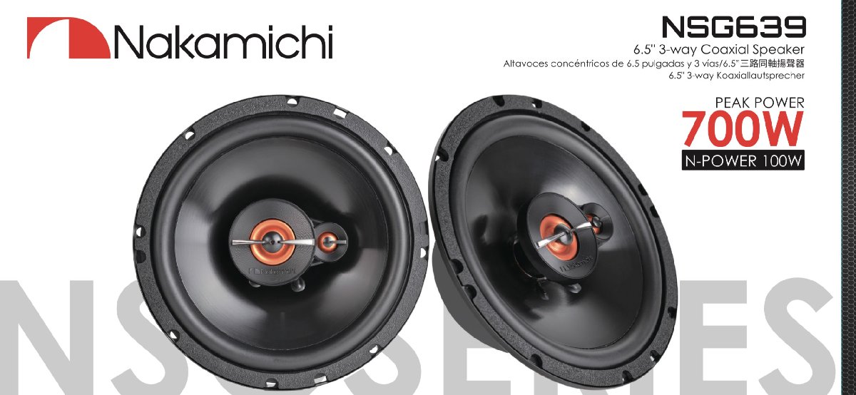 NSG639 16.5cm��6.5�������Max.700W NSG���꡼�� 3-Way���ԡ����� �ʥ��ߥ� Nakamichi