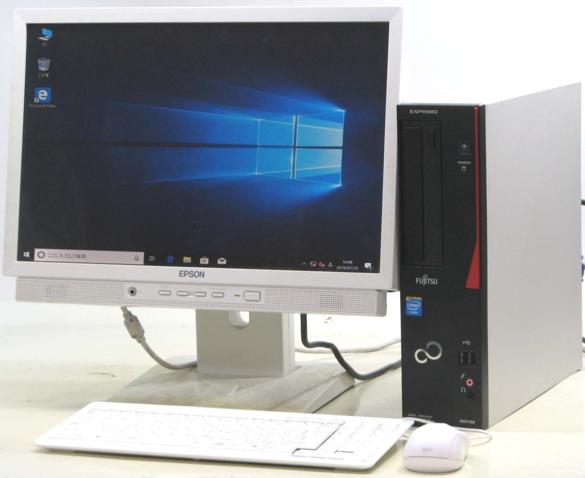 Fujitsu ESPRIMO デスクトップパソコン　中古 B5-2960/富士通 ESPRIMO D551/GX FMVD0502SP 19W液晶セット