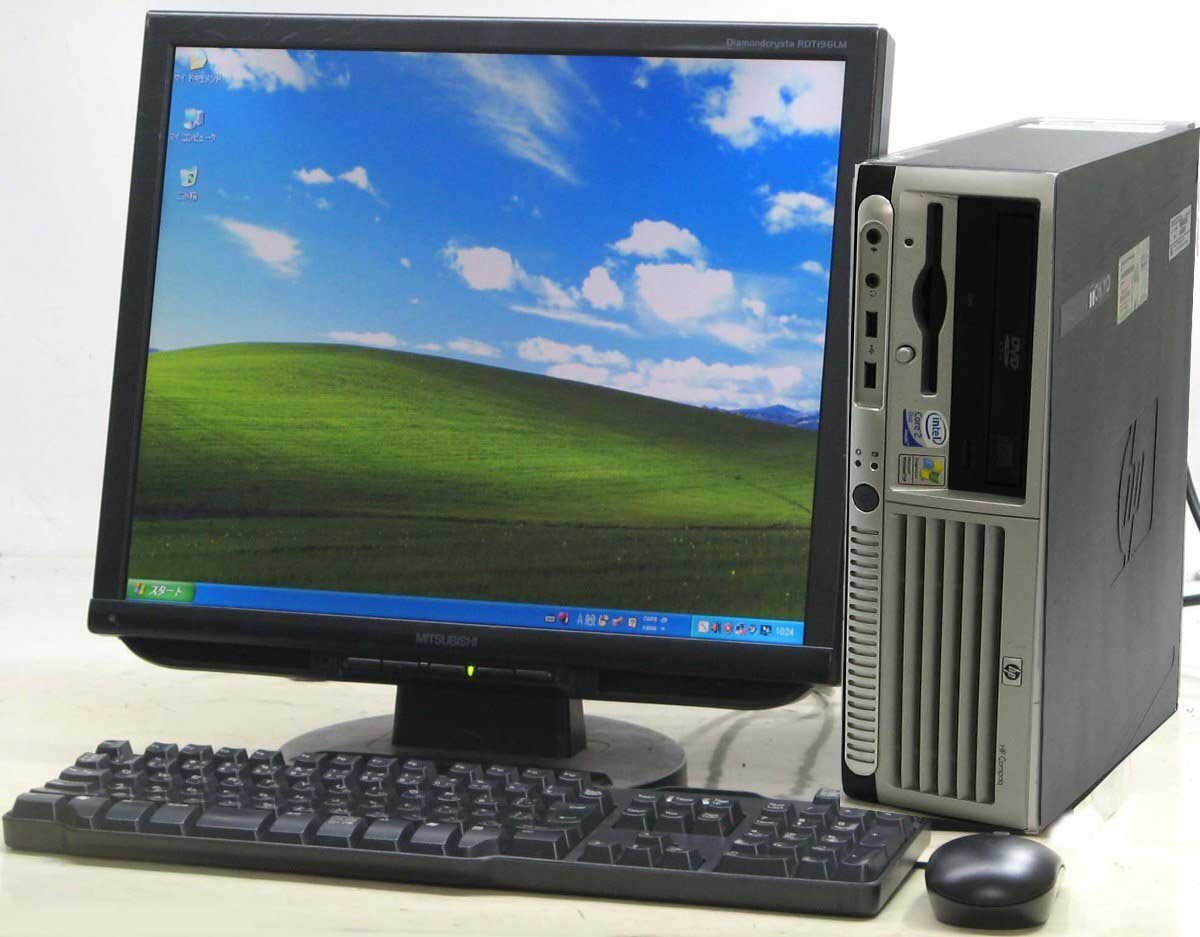 B5-9207/HP Compaq dc 7700 SFF-E4300 Core2Duo 19インチ 液晶セット Windows XP 中古 ...