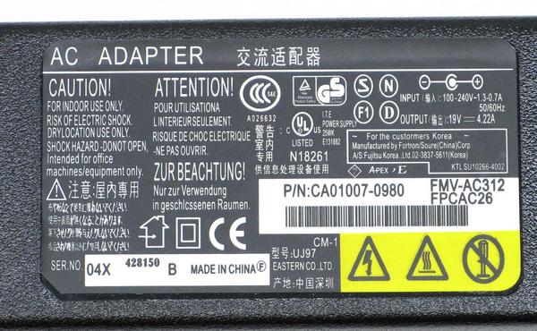 N-18/�ٻ��� �Ρ���PC��AC�����ץ� FMV-AC312 19V/4.22A (����)