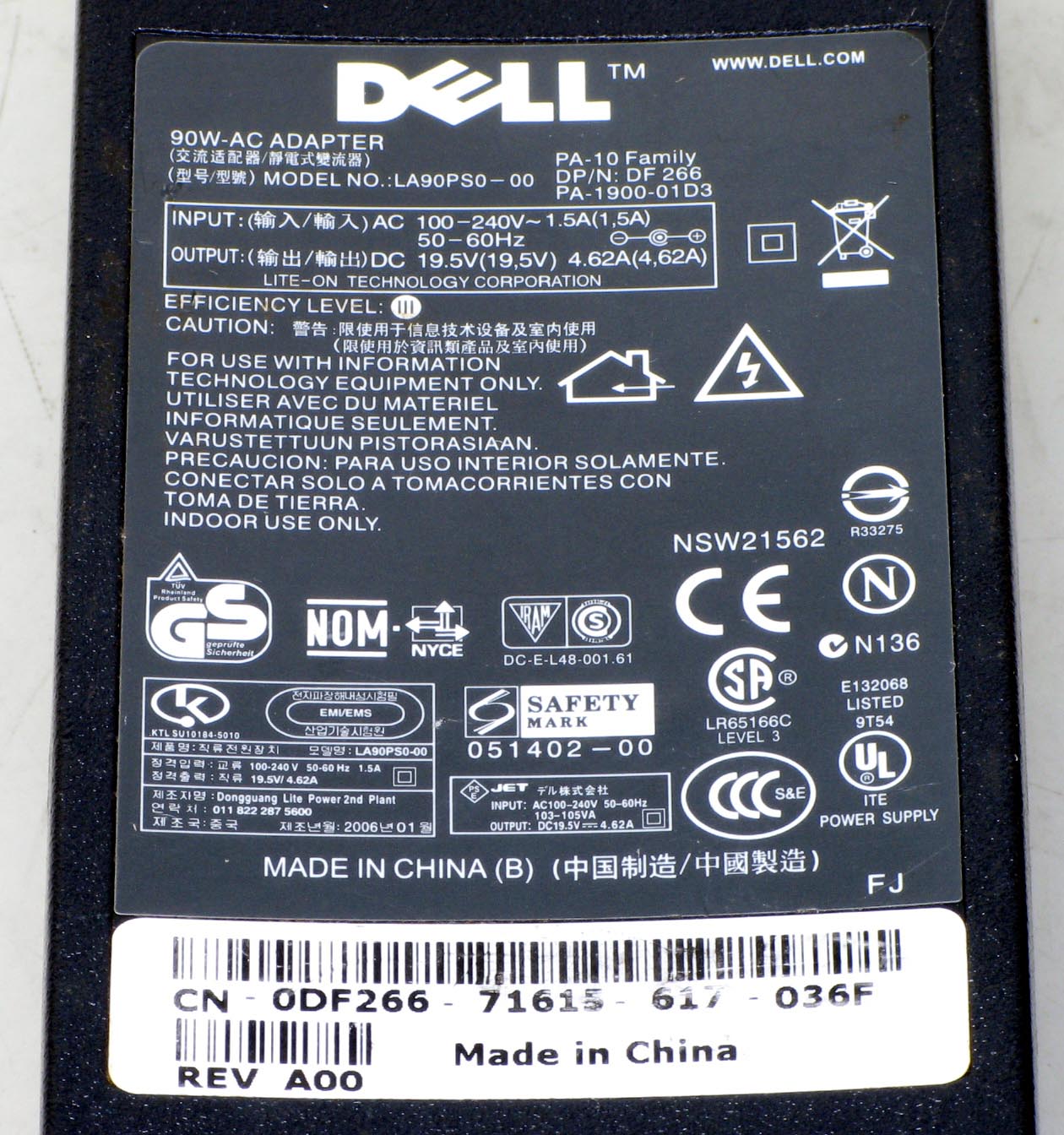 N-11/DELL �Ρ���PC��AC�����ץ� PA-10 19.5V/4.62A �Ÿ���������