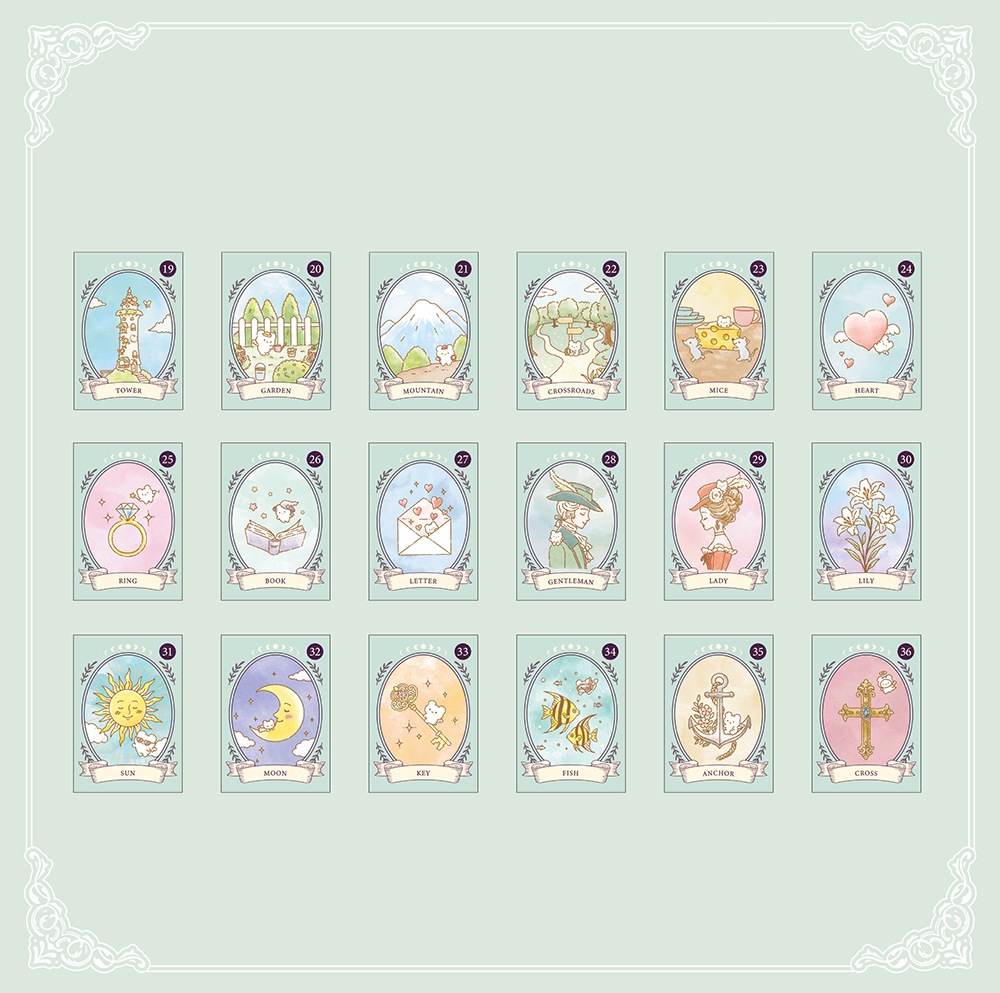 Shirofuwa-kun Lenormand Cards / しろふわくんルノルマン　日本語解説紙付き